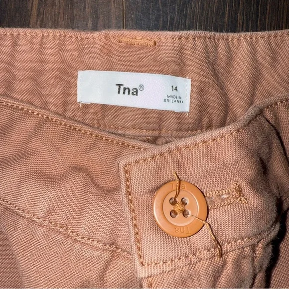 TNA Aritzia Supply Relaxed Mid Rise Adjustable Multi Pocket Cargo Pants in Rust - Picture 2 of 4